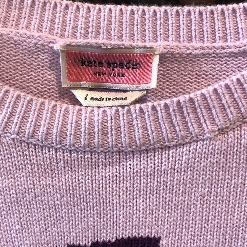 NWOT kate spade lavender sweater with roller skate motif - Picture 5 of 9